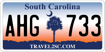 SC license plate AHG733
