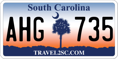 SC license plate AHG735