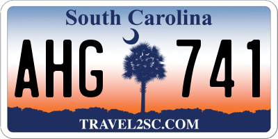 SC license plate AHG741