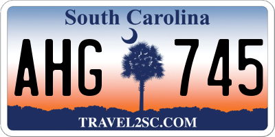 SC license plate AHG745