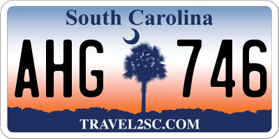 SC license plate AHG746