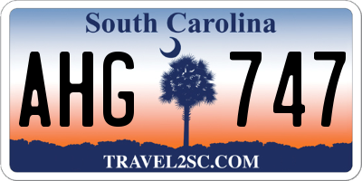 SC license plate AHG747
