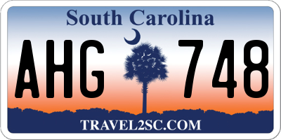 SC license plate AHG748