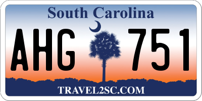 SC license plate AHG751