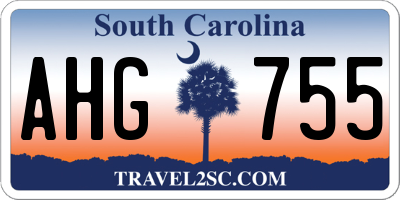 SC license plate AHG755