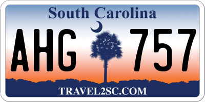 SC license plate AHG757