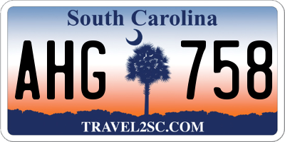 SC license plate AHG758