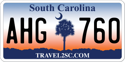 SC license plate AHG760