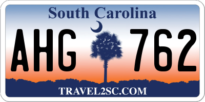 SC license plate AHG762