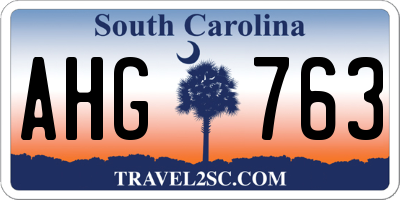 SC license plate AHG763
