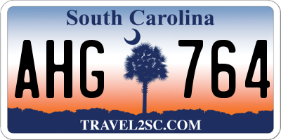 SC license plate AHG764