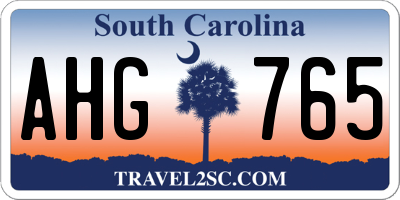 SC license plate AHG765