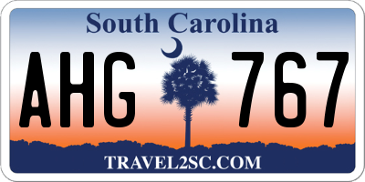SC license plate AHG767
