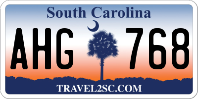 SC license plate AHG768