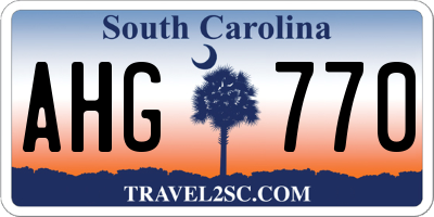 SC license plate AHG770