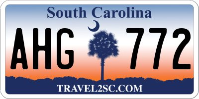 SC license plate AHG772