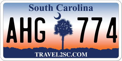 SC license plate AHG774