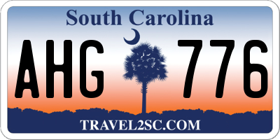 SC license plate AHG776