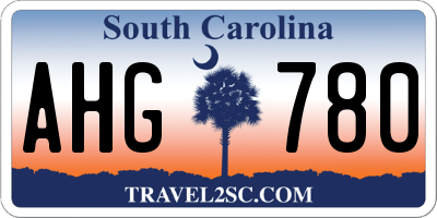 SC license plate AHG780