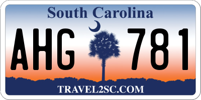 SC license plate AHG781