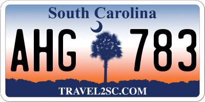 SC license plate AHG783