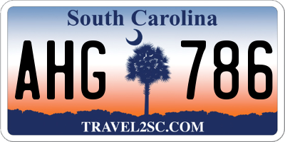 SC license plate AHG786