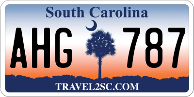 SC license plate AHG787