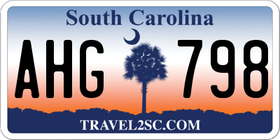 SC license plate AHG798