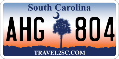 SC license plate AHG804