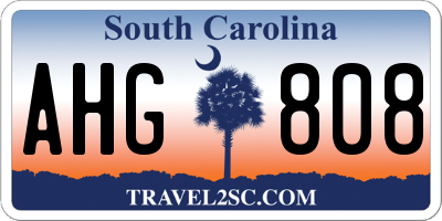 SC license plate AHG808