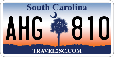 SC license plate AHG810