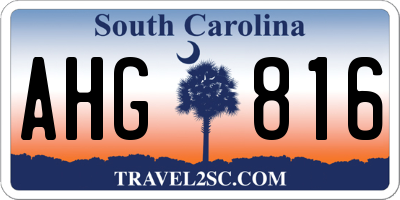 SC license plate AHG816