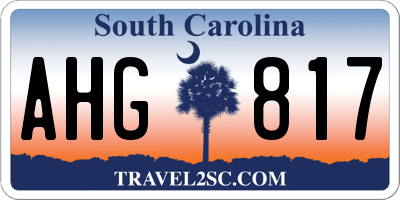 SC license plate AHG817