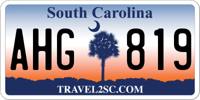 SC license plate AHG819