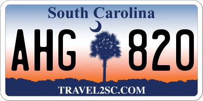 SC license plate AHG820