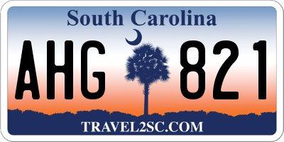 SC license plate AHG821