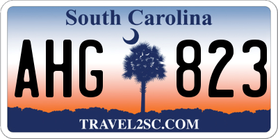SC license plate AHG823