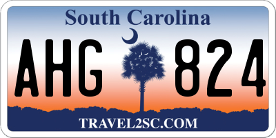 SC license plate AHG824