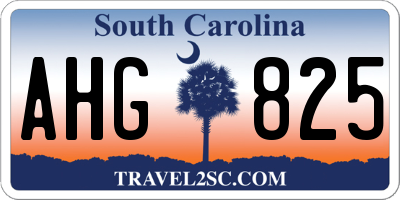 SC license plate AHG825