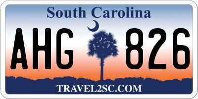 SC license plate AHG826
