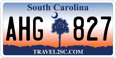SC license plate AHG827