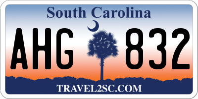 SC license plate AHG832