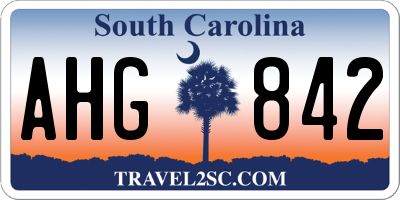 SC license plate AHG842