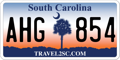 SC license plate AHG854