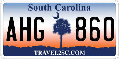 SC license plate AHG860