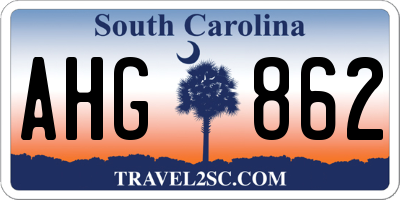 SC license plate AHG862