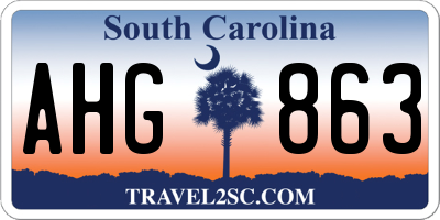 SC license plate AHG863