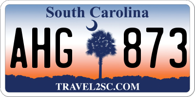 SC license plate AHG873