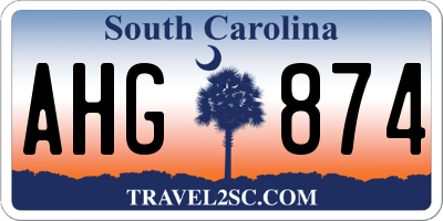 SC license plate AHG874
