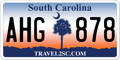 SC license plate AHG878